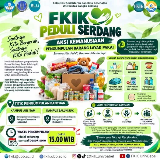 Wujudkan Solidaritas Kemanusiaan, FKIK UBB Galang Bantuan bagi Warga Terdampak Kebakaran