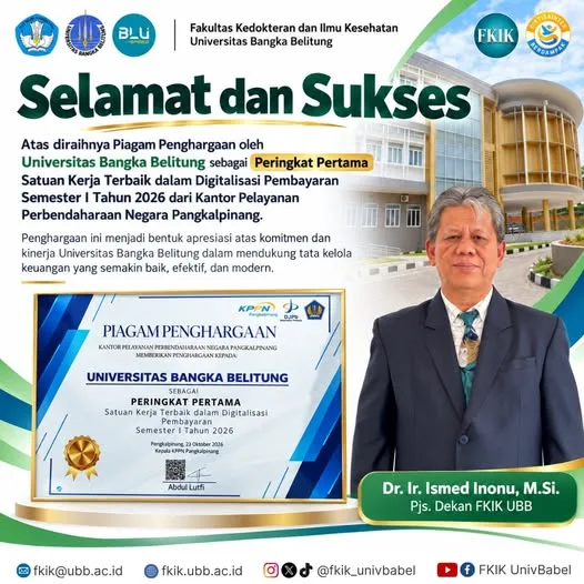 UBB Raih Penghargaan dari KPPN Pangkalpinang sebagai Satuan Kerja Terbaik dalam Digitalisasi Pembayaran