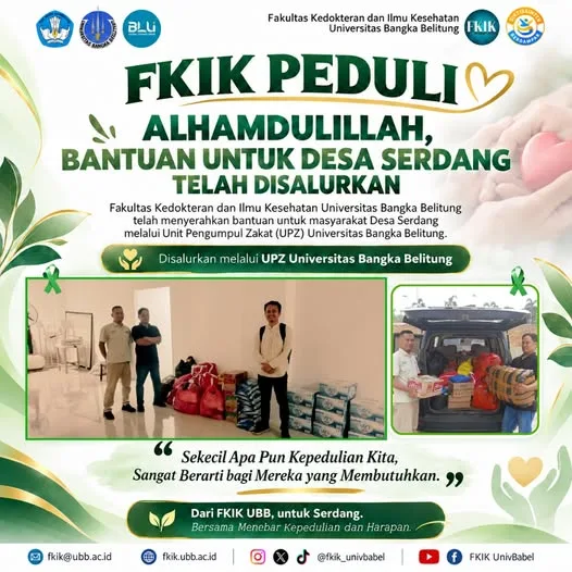 Melalui UPZ UBB, FKIK UBB Salurkan Bantuan untuk Masyarakat Terdampak Kebakaran di Bangka Selatan